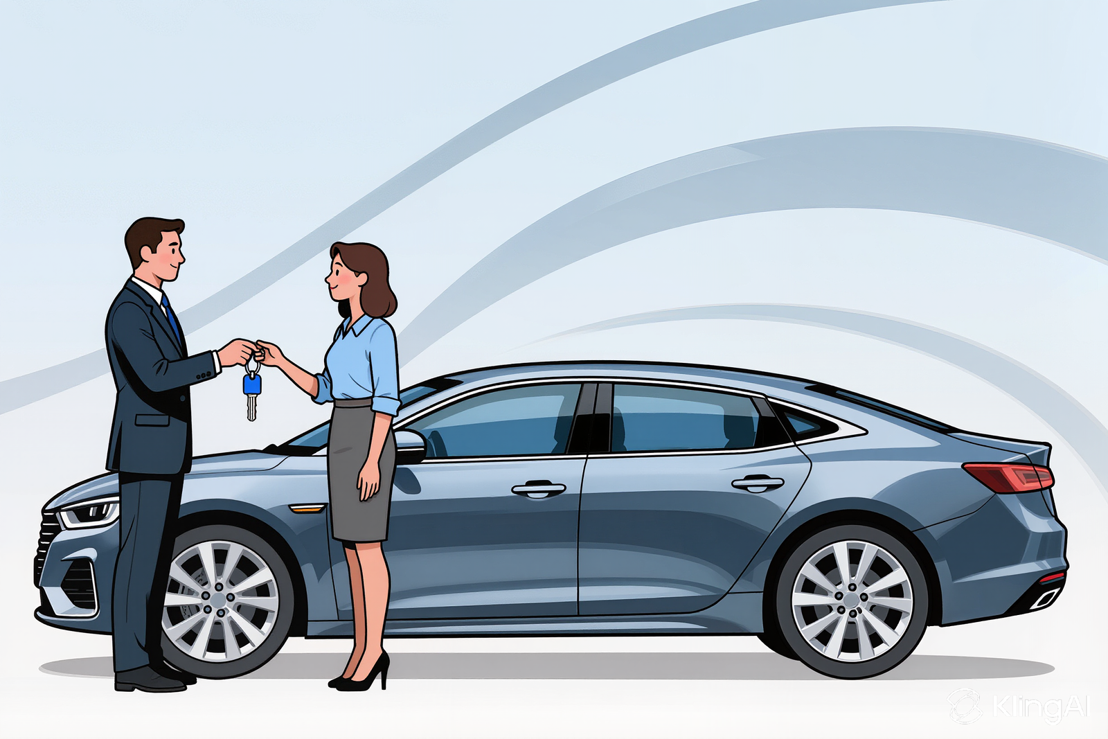 professional car transport driver standing next to luxury car, modern automotive logistics, clean professional photography